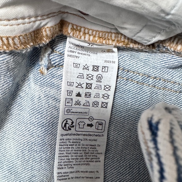 ALLSAINTS Jeans Cotton Shorts W26 - Picture 5 of 8